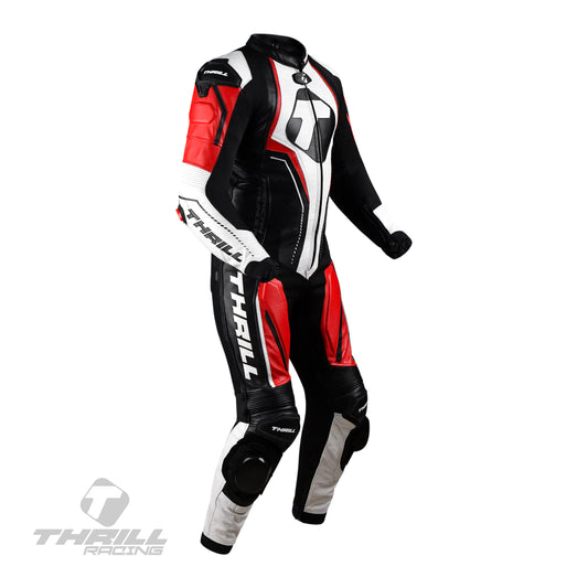 AMERICAN THUNDER one piece leather racing suit by Thrill Racing